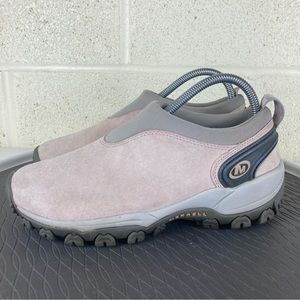 Merrell Satellite Moc Pink Suede Leather Clogs Slip On Shoes Women's 7.5